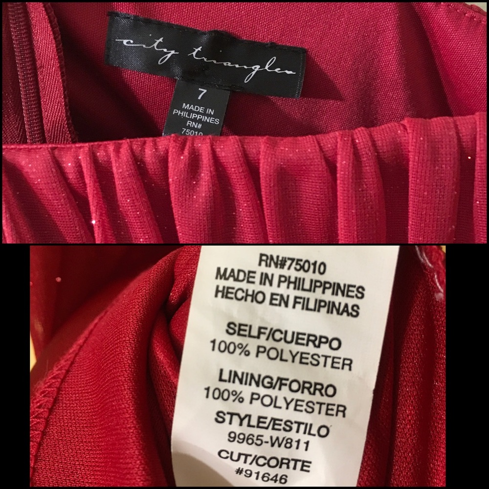 CityTriangles Red Sparkly Semi Formal Dress Size 7 - Picture 5 of 8
